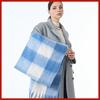 2024 Autumn/Winter New Women'S Color Blocked Checkered Scarf Thickened Warm Couple Scarf Student High End Versatile Shawl