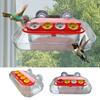 Window Hummingbird Feeder Plastic Birds Feeding Tray with 4 Feeding Ports Strong Suction Cup Hummingbird Feeder for Outdoors