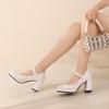 Girls Mary Jane Glitter Dress Shoes High Heel Platform Strap Buckle Women Princess Wedding Party Pumps Bling Golden Silver