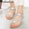 Fashion Rome Womens Sandals 2019 Summer Newest Sandals Peep Toe Female Flat Sandals Rhinestone Bohemian Wedges Shoes