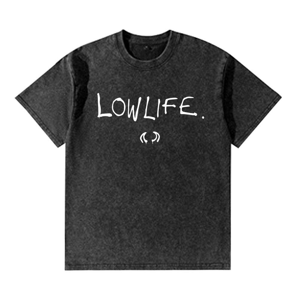 Yungblud Lowlife Логотип Альбома Выстиранные Футболки Мужская Женская Одежда Мода Футболки с Коротким Рукавом Хлопок Оверсайз Футболка Топ