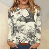 Women's Fashion Casual Halloween Printed Round Neck Long Sleeve Pullover Top