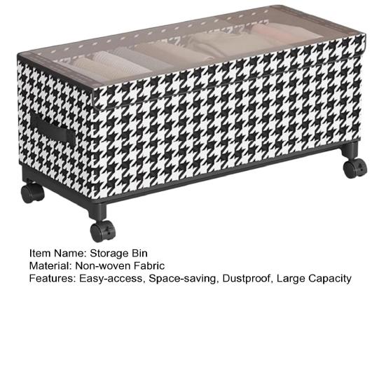 Контейнер для хранения под кроватью на колесиках, пыленепроницаемый органайзер под кровать с прозрачной крышкой, на колесиках