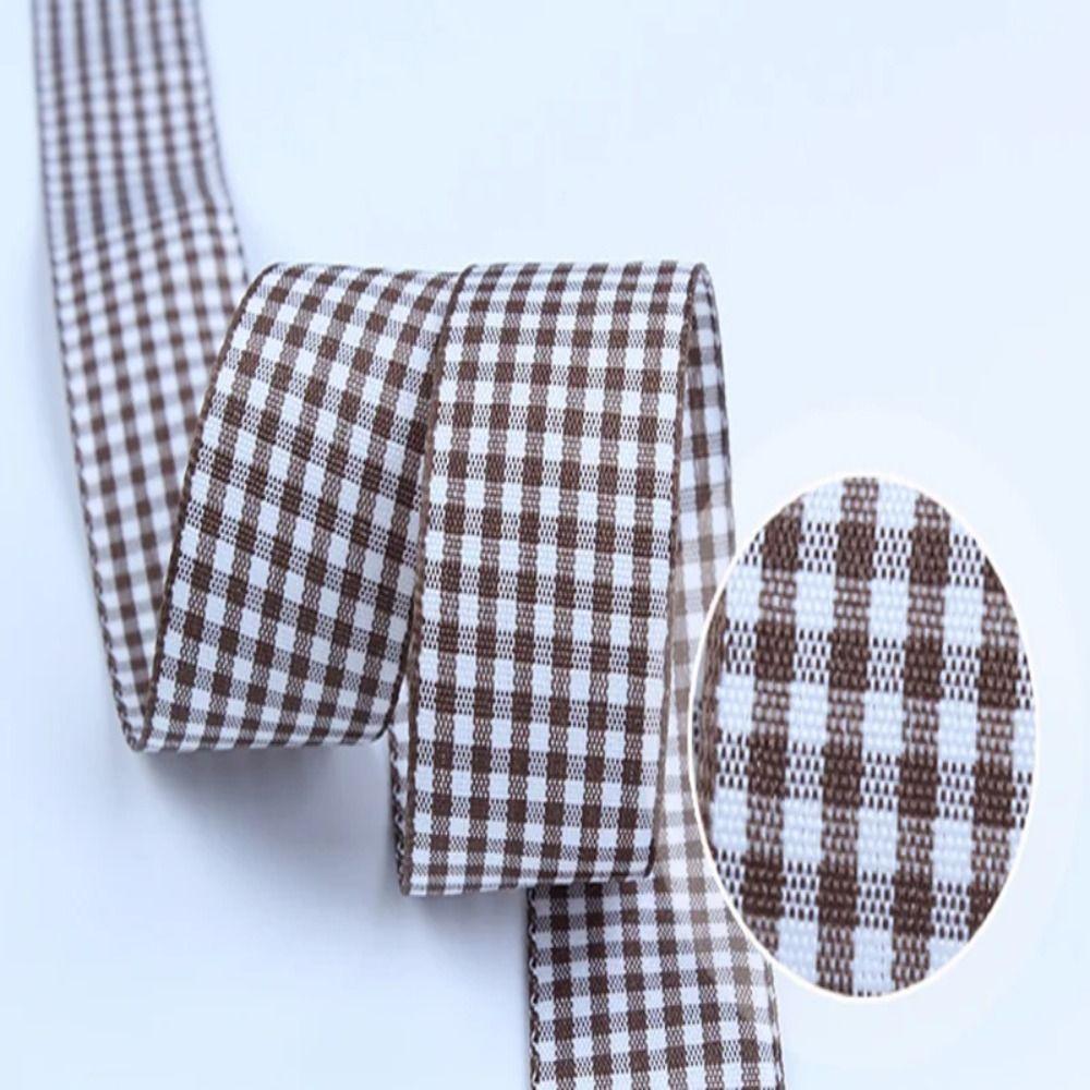 50 ярдов клетчатые ленты модные 10 мм ленты для бантов подарочная упаковочная полиэстеровая лента ручная работа DIY швейные поделки