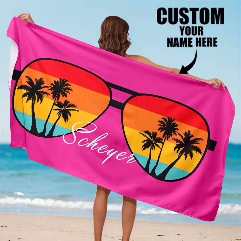 Beach Theme Beach Towel Starfish Shell Printing Microfiber Quick Drying Absorbent Large Bath Towel
