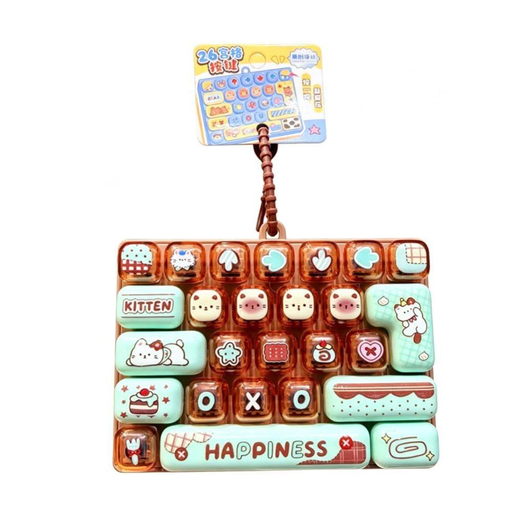 Transparent Dual-Tone Mini Keyboard Pendant 26-Key Keyboard Keychain Desktop Decoration