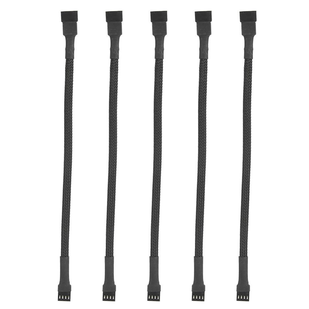 5PCS Braideds rope Extension Cable 4-Pin PC Fan Cable PWM Fan Cable Computer Graphics Cards