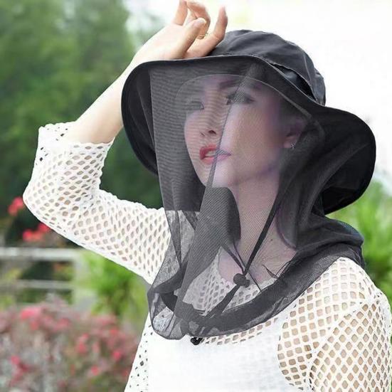 Шляпа с москитной сеткой, солнцезащитная шляпа-ведро со скрытой сеткой, складная защитная сетка от мух для рыбалки на открытом воздухе, пешего туризма