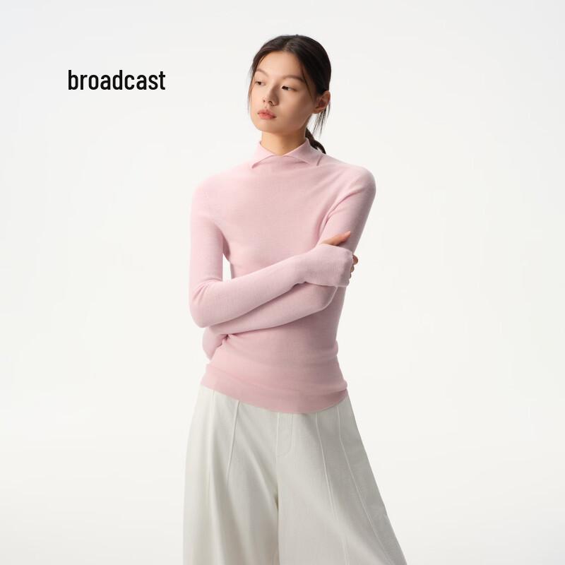 broadcast Women's Slim-Fit Polo Collar Wool Pullover Sweater