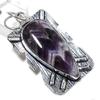 Natural Chevron Amethyst Gemstone 925 Sterling Silver Pendant 2.36" A7z26