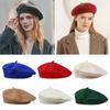 Solid Color Plain Cap Retro French Artist Hat Women Girls Wool Berets Hat  Lady