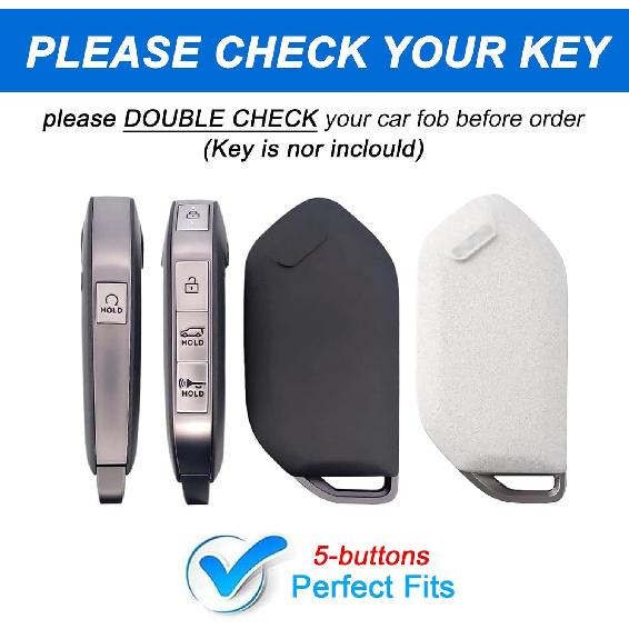 Montague Key Fob Cover for KIA with Leather Keychain, Premium TPU Key Case Shell for Kia Telluride, Sorento, K5 GT-Line Remote Smart Key Fob