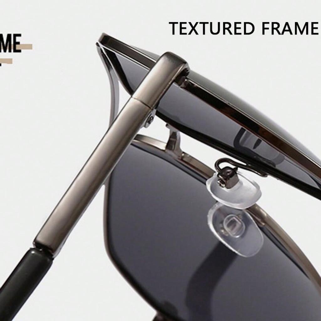 Sunglasses New Men's Glasses Metal Double-Beam Blue Glasses Black Sunglasses Female