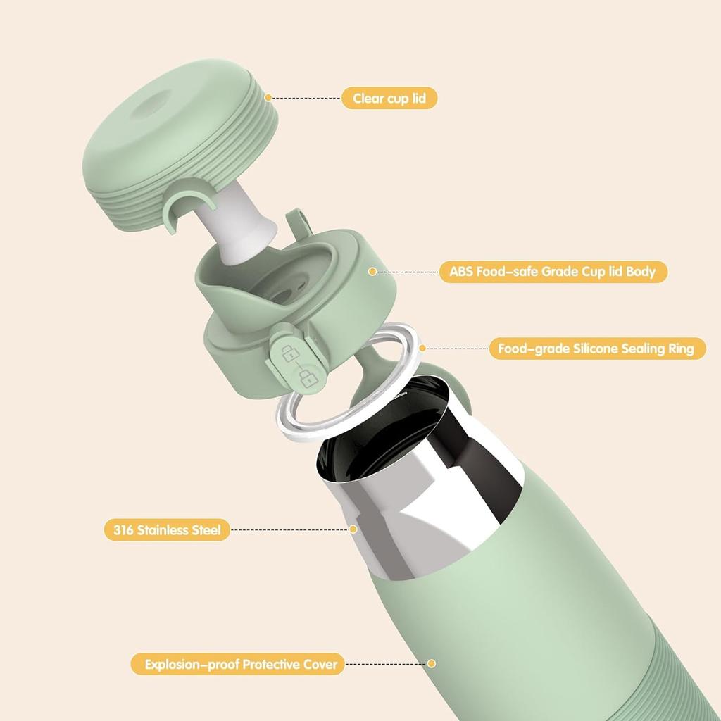 Портативный подогреватель молока для ребенка, перезаряжаемый USB-подогреватель бутылочек для воды, грудного молока, детской смеси на ходу, быстрый подогрев и точный контроль температуры