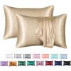 High End Silky Queen Pillowcases Soft Skin-friendly Smooth Pillow Cases Luxury Solid King Size Pillowcase Home Satin Pillowcases