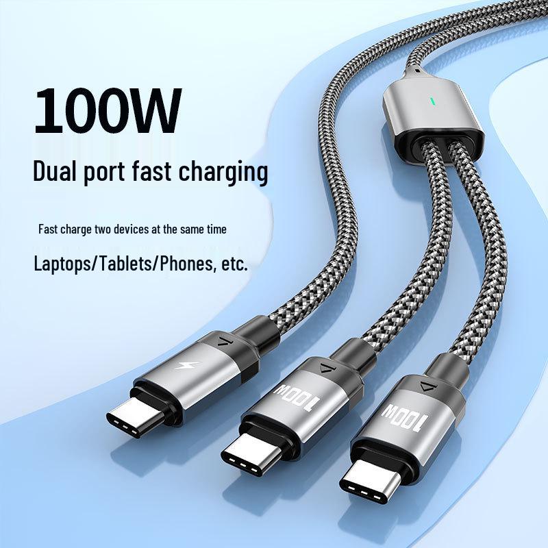 Двухпортовый кабель 5A PD100W для быстрой зарядки планшетов, ноутбуков и телефонов Apple