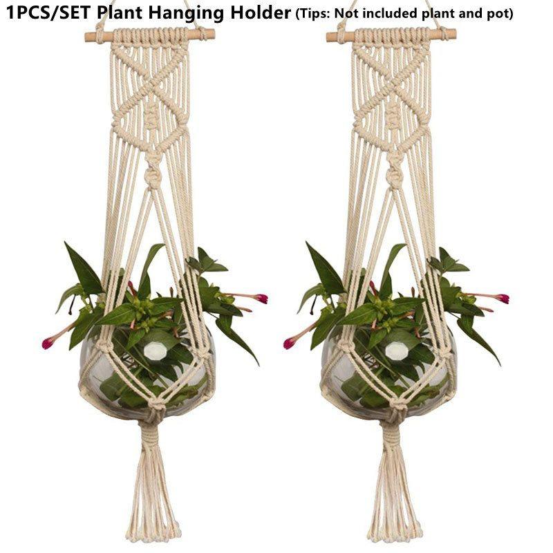 1 шт., плетеный вручную держатель для растений, вешалка для цветочного горшка, подвесная веревка для стены, украшения сада, LXY