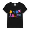 Новая модная футболка A FOR ADLEY для детей 2-16 лет, детский костюм, футболка с коротким рукавом, топы для подростков, мальчиков, хлопковая футболка, футболка для девочек