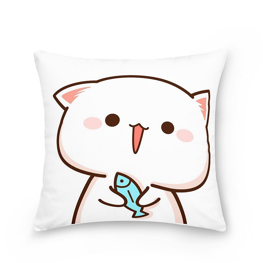 Домашняя персиковая подушка с изображением кота, наволочка, наволочка для дивана, автомобиля, рождественское украшение, наволочка для спальни, гостиной