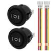 1/2PCS Round Rocker Switch 12V 3 Pin ON Off 10A/125V DC SPDT Circle Toggle Switch with Wires for Auto Marine Boat Switches Switches4