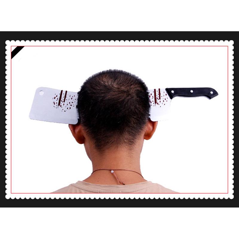 Поддельный Топор Пила Нож Страшный Хэллоуин Ободок Обманчивый Реквизит Декор для Вечеринки Ужасов