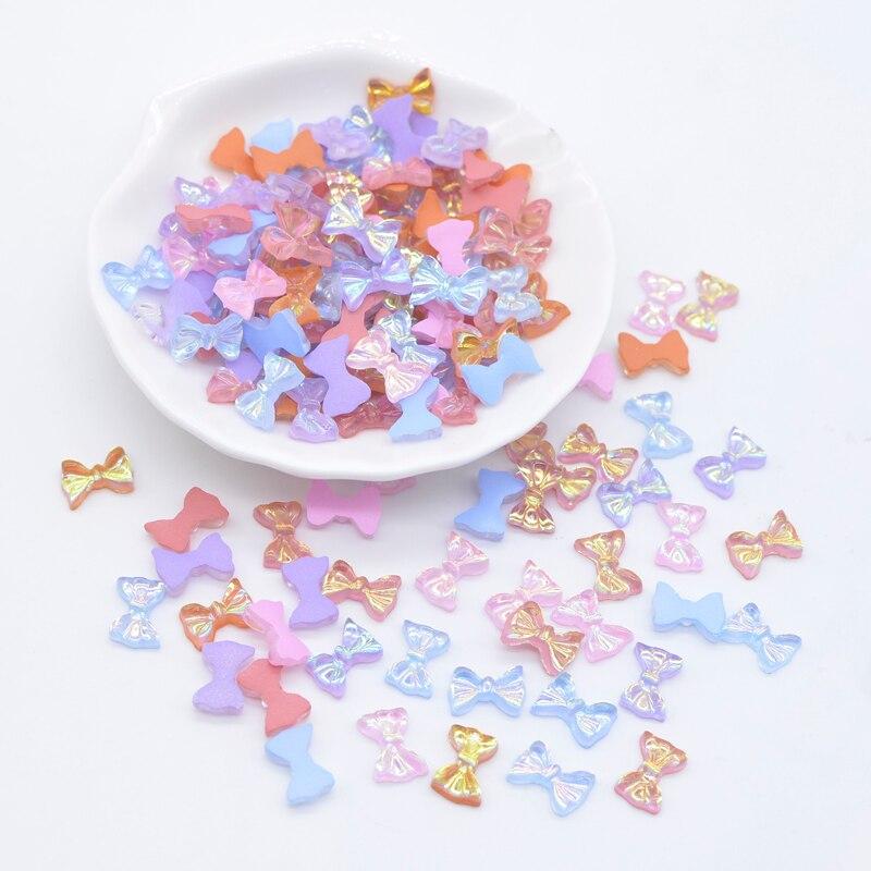 40 шт. 10*7 мм красочный мини-галстук с бантом, кабошон, скрапбукинг, сделай сам, камень из смолы для дизайна ногтей, орнамент, нашивки, аксессуары