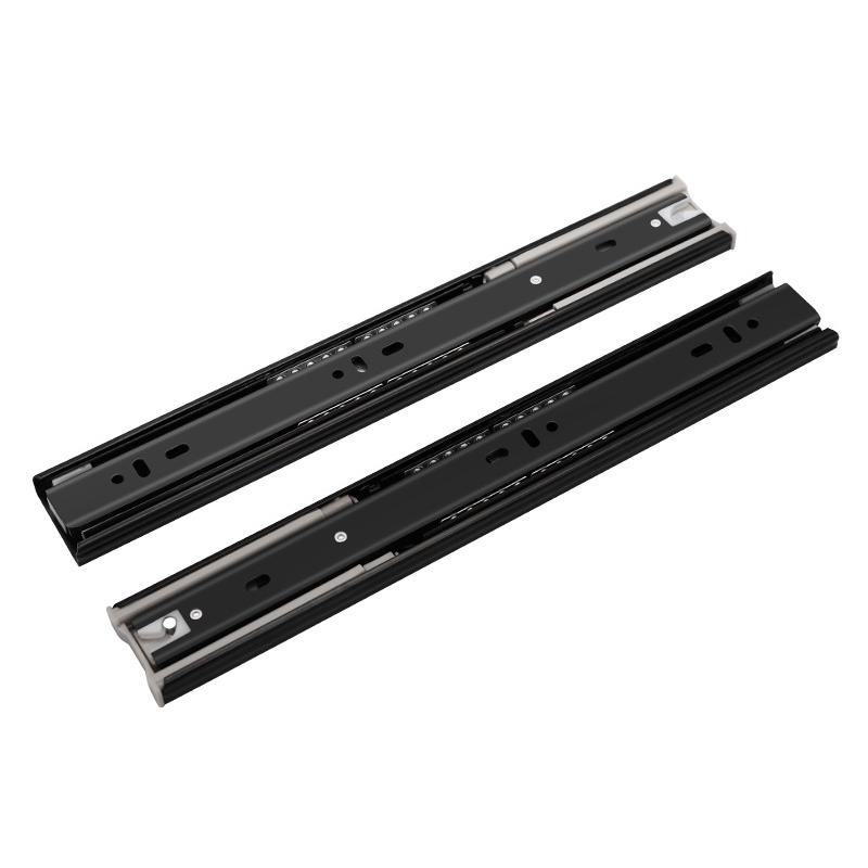 2Pcs Metal Buffer Drawer Slides 8-22" Track Width 45mm Mute Three-Section Rail Sliding Furniture Hardware Fittings