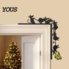 Christmas Door Topper Metal Mouse Topper, Funny 6 Mice And Cheese Slice Frame Decor, Holiday Decorative Accents Cute Rats Wall Art Corner Sign