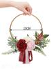 1Pc Metal Wreath Bridesmaid Handheld Wreath Artificial Garland Silk Flower Fake Flower Indoor Outdoor Decoration for Wedding Engagement Ceremony