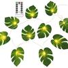 Plug In Monstera Leaf String Lights, 33 Ft 100 LEDs Artificial Palm Leaves Wall Hanging Vine Green Leaf Fairy Lights with Remote Controller for