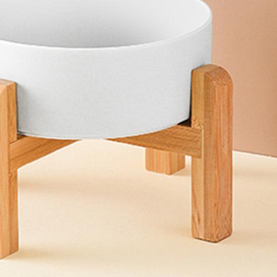 1800ml Elevated Ceramic Cat Bowl Raised Pet Food Bowl with Wooden Stand Anti Vomiting Dog Water Food Dish for Cats Small And Medium Dogs