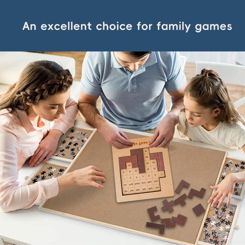 1PC Permanent Puzzle Challenge Calendar Puzzle Geometric Brain Teasers Wooden Creative Fun Toys