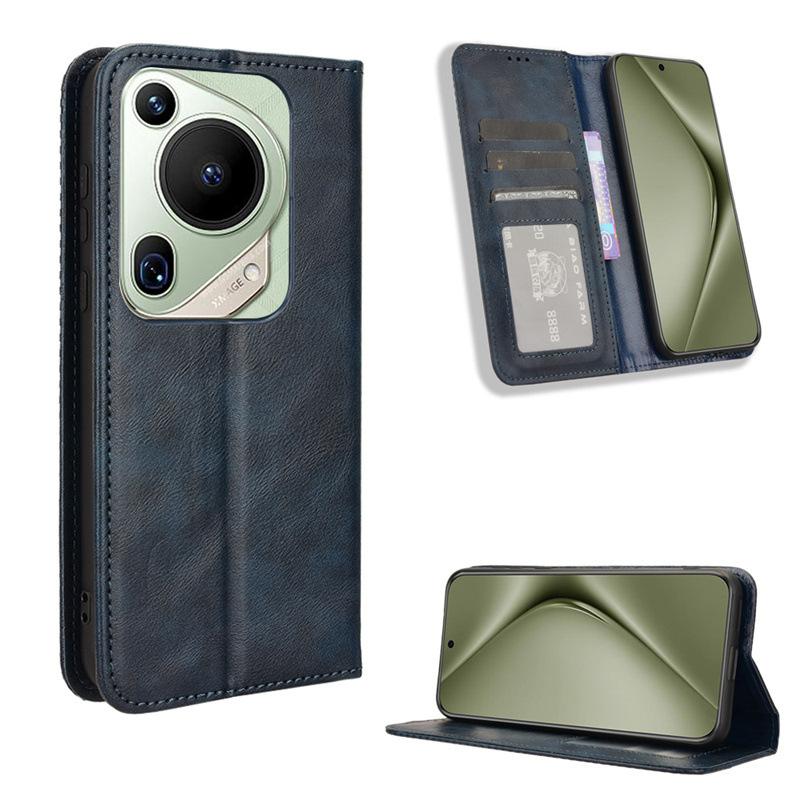 Flip Cover For Huawei Pura 70 Pro/Pura 70 Pro+/Pura 70 Ultra Leather Case [Flip Vintage Leather] Shockproof Durable Retro Phone Case