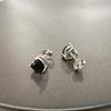 Black Heart Zircon Girls Cute Earring 925 Sterling Silver Heart CZ Stud Earrings