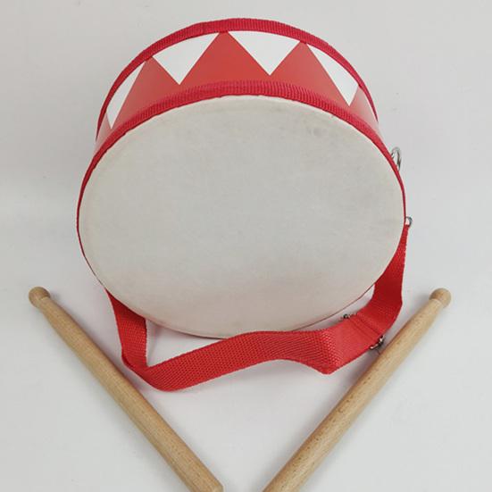 Детский ручной барабан с 2 молоточками, регулируемый ремень, деревянный детский двухсторонний поясной барабан, обучающий