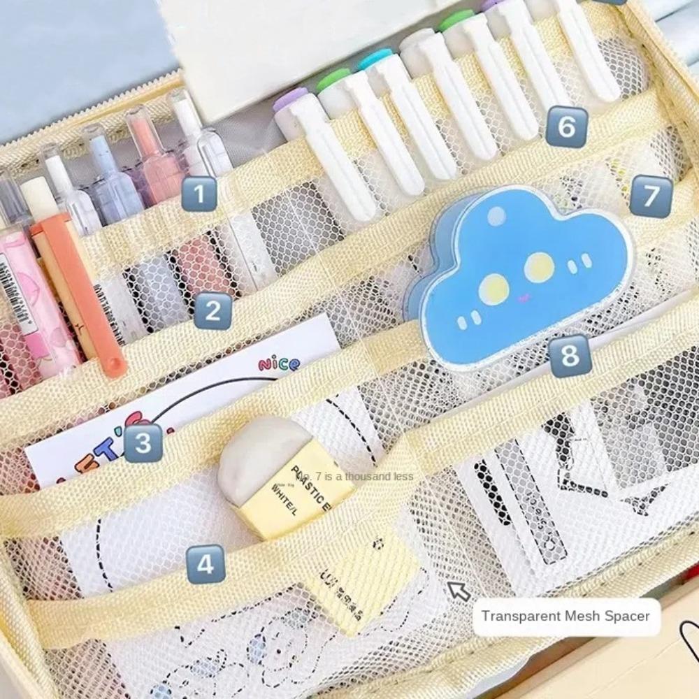 Transparent Storage Bag Multifunction Student Stationery Fashion Pencil Case  Cosmetic Organizer