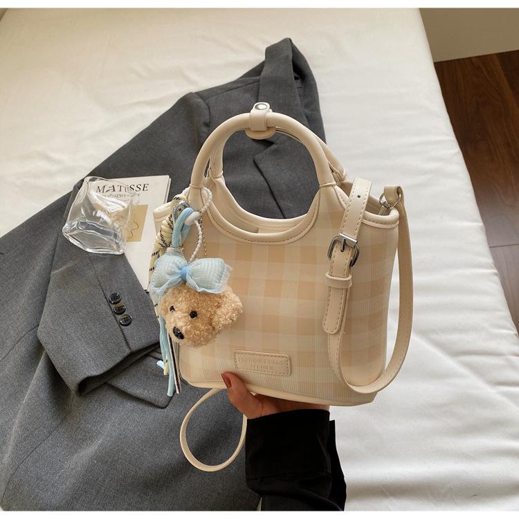 2025 Новая Мода Универсальная Сумка Через Плечо Кроссбоди Премиум Подмышечная Темперамент Клетчатая Сумка Ведро