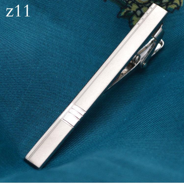 Men's Silver Formal Tie Clip with Laser Engraved Logo - Professional Business Accessory