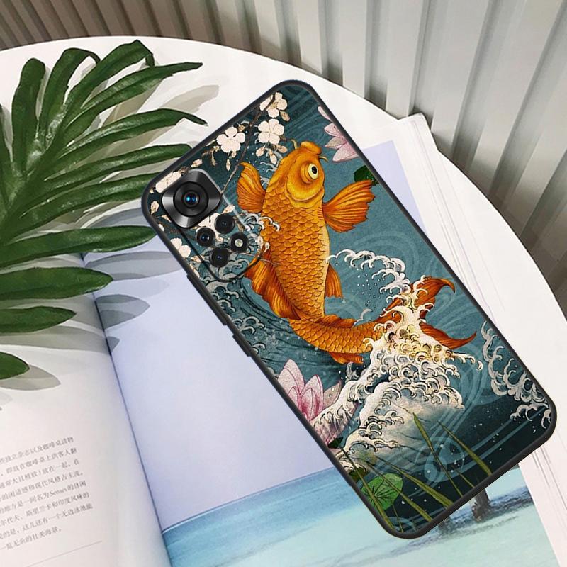 Чехол Funda с китайскими карпами Кои для Xiaomi Redmi Note 14 10 11 12 13 15 Pro Plus Чехол для Redmi 15 15C 14C 12C 10C 13C