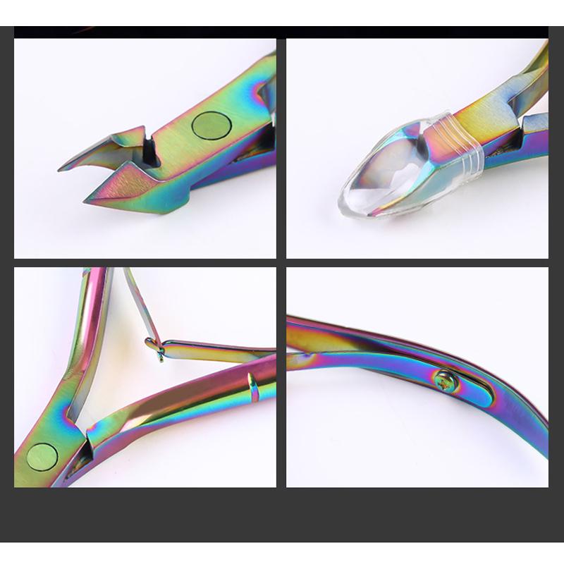 Голографические щипчики для ногтей из нержавеющей стали, щипчики для кутикулы, инструмент для удаления кутикулы