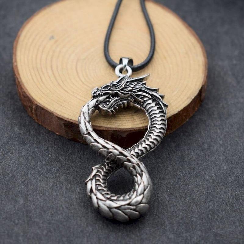 Скандинавская древняя мифология, ожерелье с подвеской в ​​стиле викингов, змеи, хвоста дракона, мужское ожерелье с подвеской в ​​готическом стиле, модные украшения