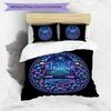 DJ Glass Neon Pattern Bedding,Quilt Set Quilt Cover Pillowcase Home Birthday Gift (1 * duvet cover + 2 * pillowcase, without core)