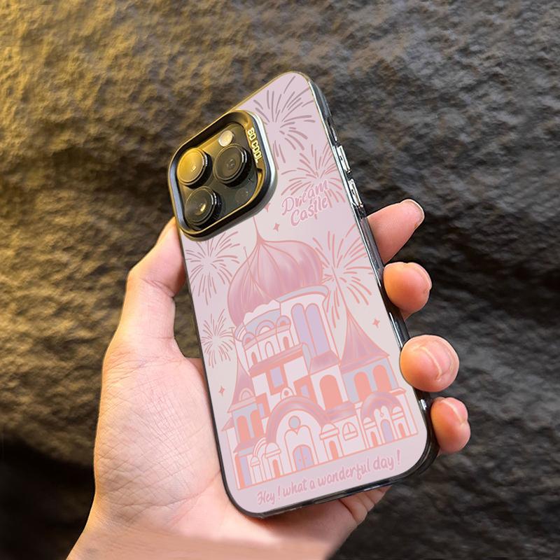 Новогодний розовый замок Фейерверк Чехол для Samsung Galaxy S24 S23 S22 S21 Ultra Plus S20 FE A14 A34 A13 A23 A33 A54 A53 A52