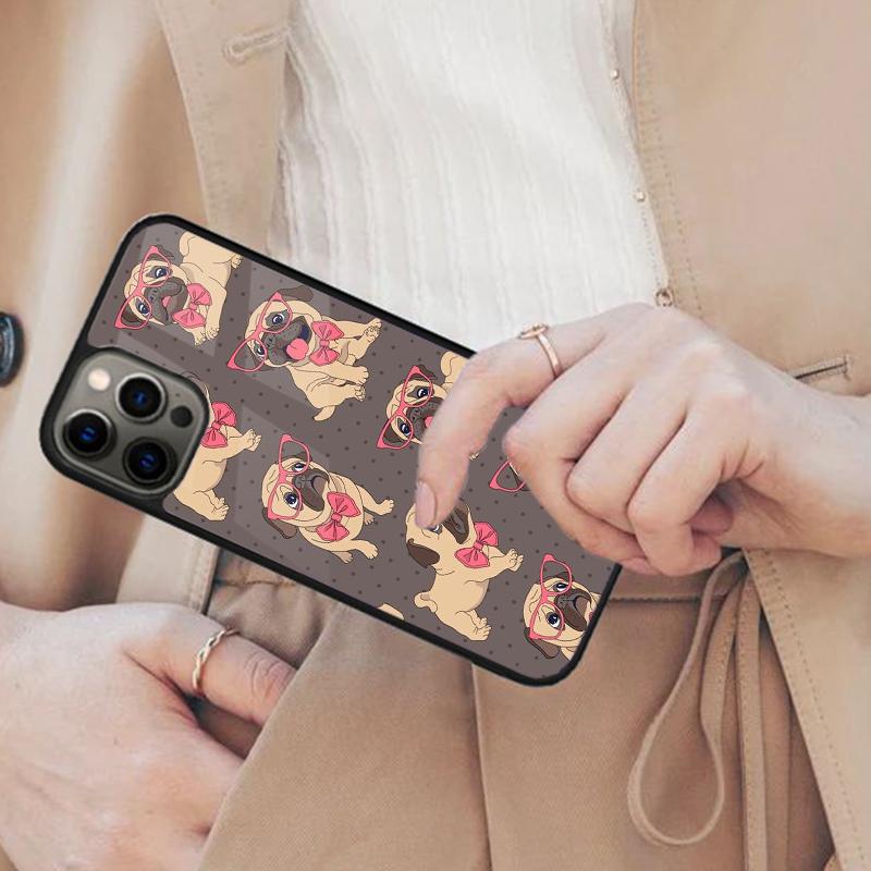 Милый пес мопс Магнитный чехол для телефона ДЛЯ APPLE iPhone 17 Air 16 14 13 12 Pro Max 15 Plus Беспроводная зарядка С чехлом MagSafe