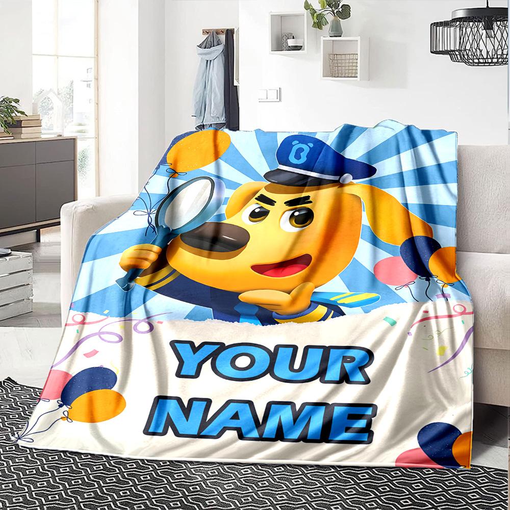 Customizable Sheriff Labrador1 Throw Blanket – Personalized Name, All-Season Cozy Snug Blanket, Machine Washable, Personalized Blanket