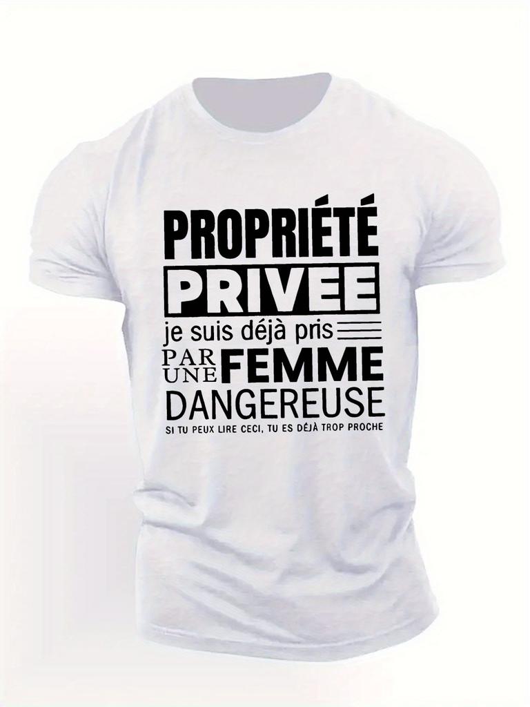 Unisexs Casual Round Neck Tshirt With French Humorous Quotes White With Black Text For Summer