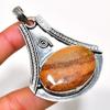 Ghost Eye Jasper Gemstone 925 Silver Plated Handmade Jewelry Pendant 2.65"