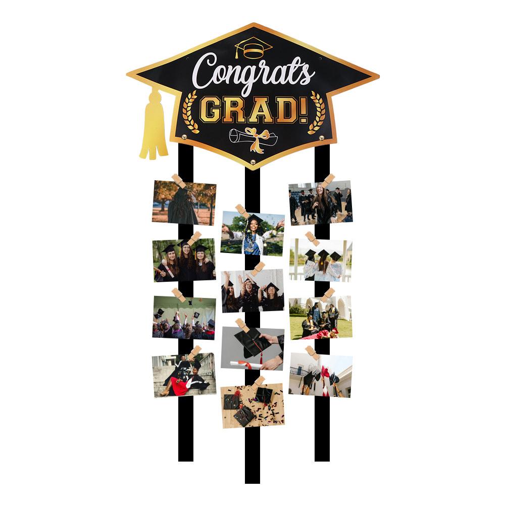 12 Clip Graduation Season Photo Frame Creativity Wall Mounted Photo Collage Frame Student Supplies