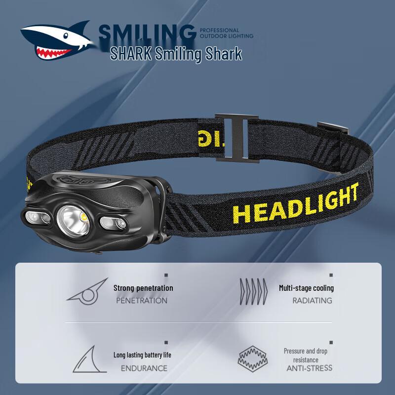Многофункциональный перезаряжаемый налобный фонарь Smiling Shark TD-0143