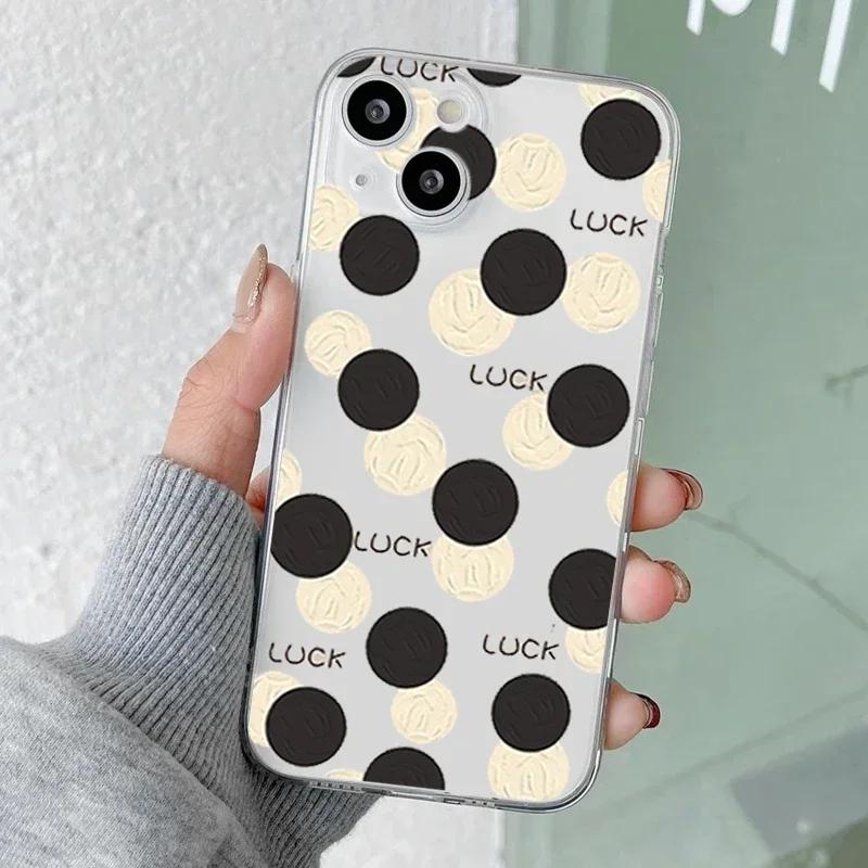 Чехол для телефона для IPhone 16 15 Pro Max 11 12 13 Mini 7 8 14 Plus X XR XS MAX Fundas Прозрачный Милый Мультяшный Сердце Любви Мягкая Крышка